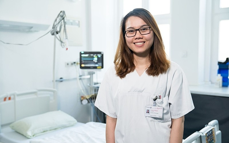 Ứng viên trong chương trình điều dưỡng đi làm việc tại CHLB Đức. (Ảnh: Dolab)
