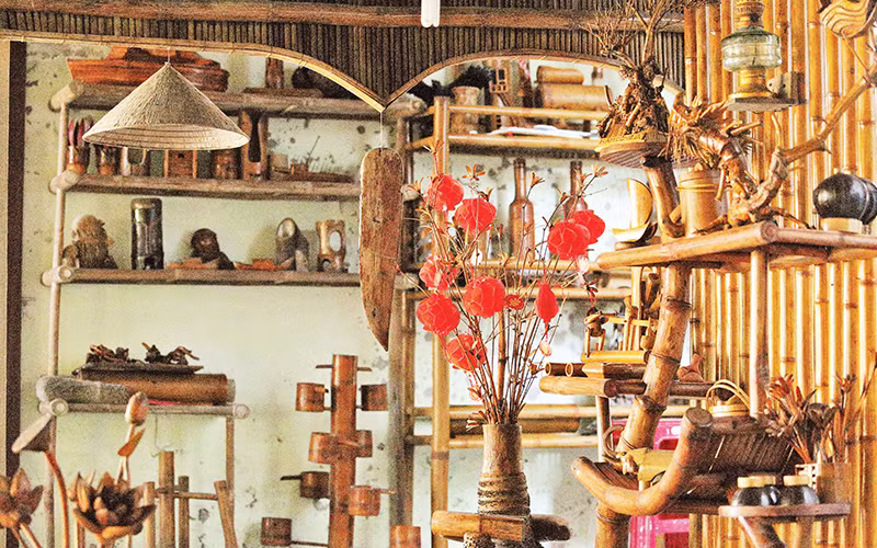 Không gian trưng bày Bamboo House. Không gian trưng bày Bamboo House.