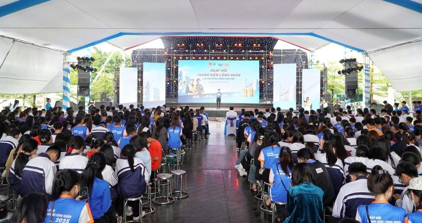 Quang cảnh Ngày hội Thanh niên năm 2025 tại các khu công nghiệp, khu chế xuất.