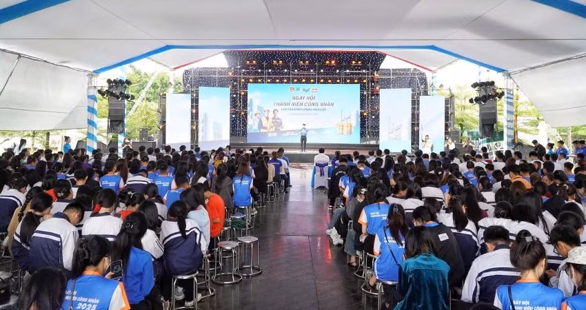 Quang cảnh Ngày hội Thanh niên năm 2025 tại các khu công nghiệp, khu chế xuất.