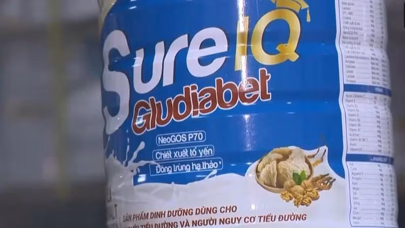 Một nhãn hiệu sữa bột giả do Công ty cổ phần Dược quốc tế Rance Pharma sản xuất. (Ảnh: VTV)