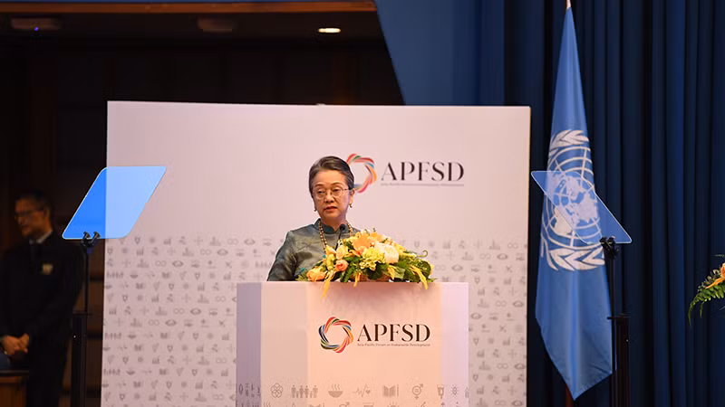 Phó Tổng Thư ký Liên hợp quốc kiêm Tổng Thư ký Ủy ban Kinh tế và Xã hội châu Á và Thái Bình Dương Armida Salsiah Alisjahbana. Ảnh: Xuân Sơn