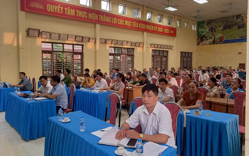 Một buổi tuyên truyền phổ biến pháp luật tại xã Tức Tranh, huyện Phú Lương, tỉnh Thái Nguyên.