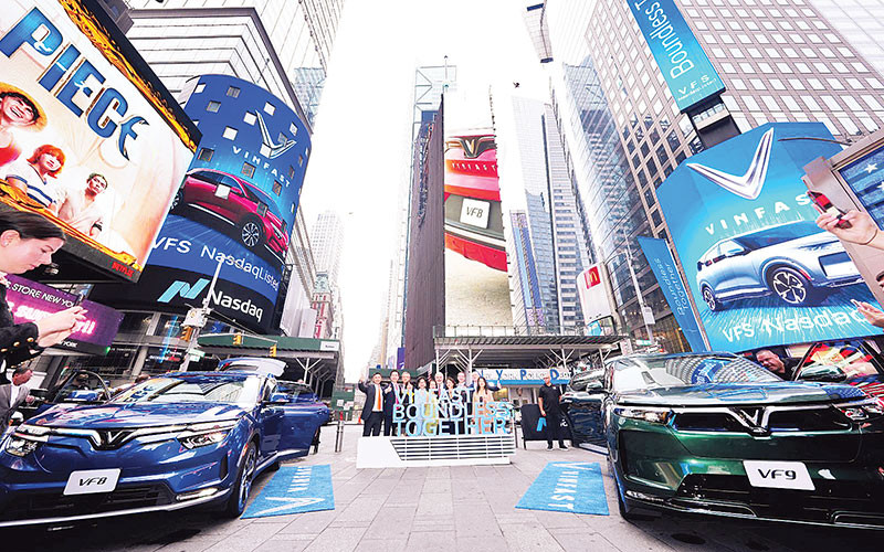 VinFast niêm yết cổ phiếu tại Sàn giao dịch chứng khoán Nasdaq vào ngày 15/8/2023.