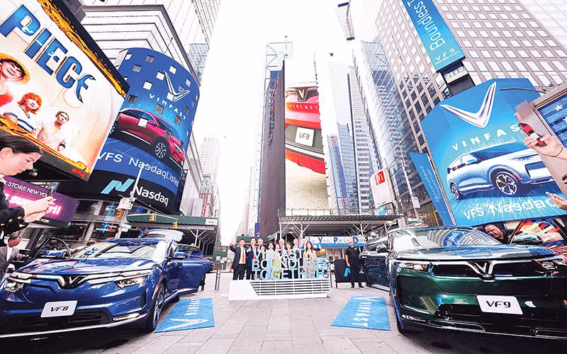 VinFast niêm yết cổ phiếu tại Sàn giao dịch chứng khoán Nasdaq vào ngày 15/8/2023.