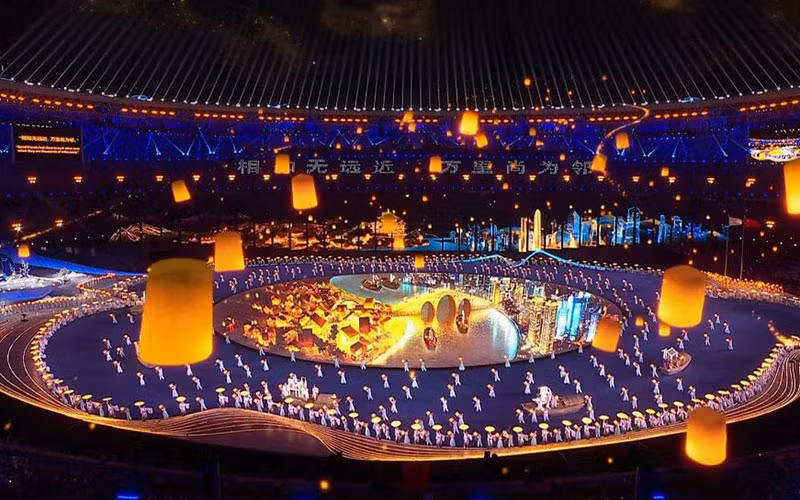 Toàn cảnh chương trình nghệ thuật khai mạc ASIAD 19.