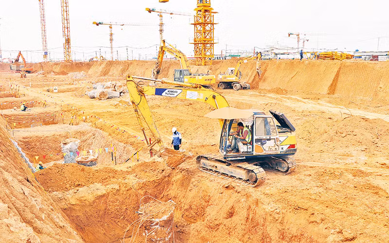 Thi công gói thầu nhà ga hành khách sân bay Long Thành.