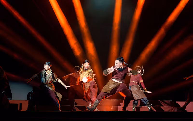 Một tiết mục của các nghệ sĩ quốc tế trong Lễ hội Nghệ thuật biểu diễn quốc tế lần thứ nhất tại Phan Thiết, Bình Thuận. 