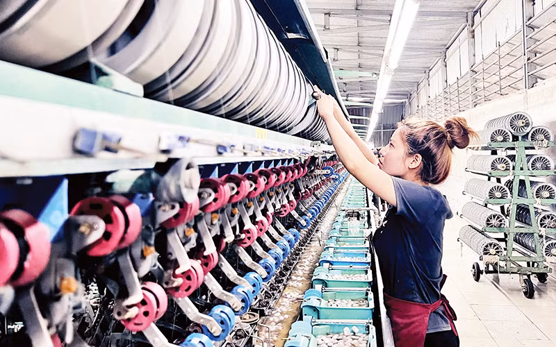 Sản xuất tơ lụa tại thành phố Bảo Lộc, tỉnh Lâm Đồng.