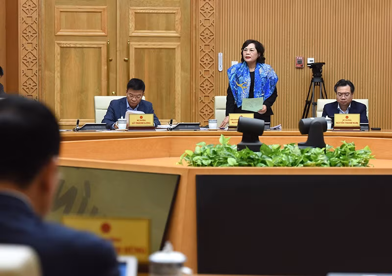 Thống đốc Ngân hàng Nhà nước Việt Nam Nguyễn Thị Hồng phát biểu.