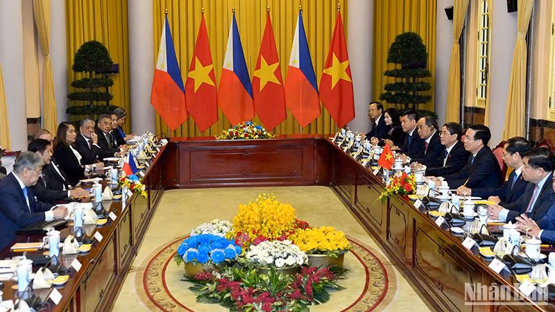 Quang cảnh hội đàm. (Ảnh: ĐĂNG KHOA)