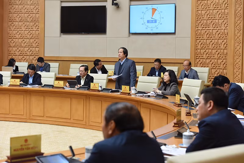 Bộ trưởng Giáo dục và Đào tạo Nguyễn Kim Sơn phát biểu.