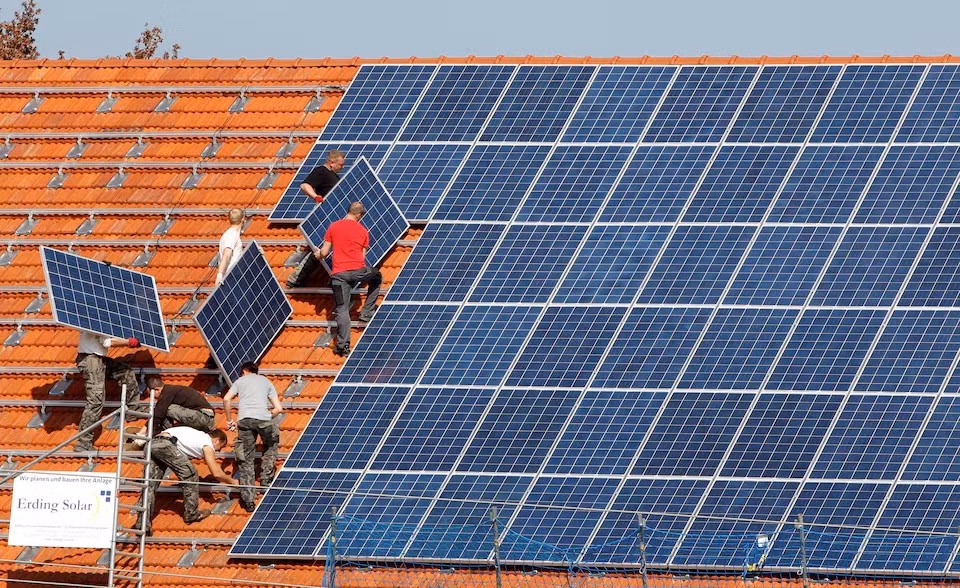 Solar panel installation in Landshut, Germany. (Photo: REUTERS) 