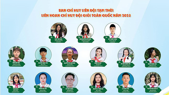Các thành viên Ban Chỉ huy Liên đội tạm thời của Liên hoan.
