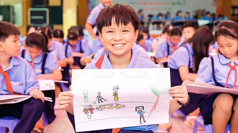 Thiếu nhi Kiên Giang sôi nổi thi vẽ tranh tại "Ngày hội sắc màu" năm 2023.