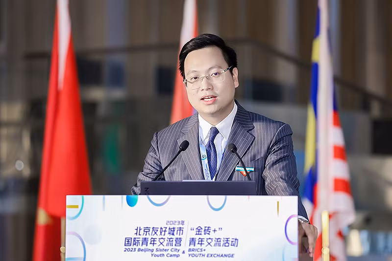 Phó Bí thư Thành đoàn Hà Nội Trần Quang Hưng, Trưởng Đoàn đại biểu thành phố Hà Nội tại chương trình.