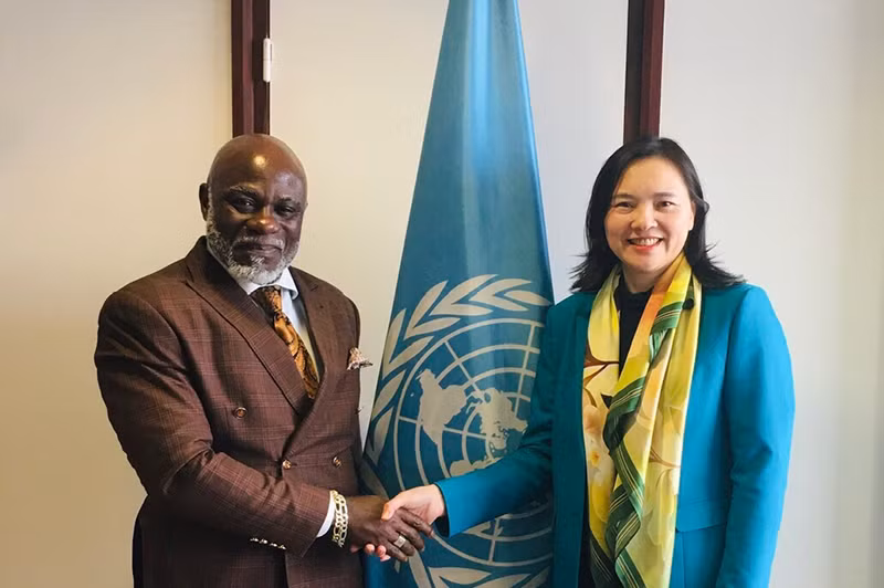 Đại sứ Nguyễn Thị Vân Anh gặp và làm việc với ông Anthony Kwaku Ohemeng-Boamah, Trợ lý Tổng Giám đốc UNESCO về Ưu tiên châu Phi và Quan hệ đối ngoại.