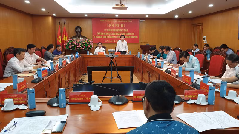 Quang cảnh hội nghị tại điểm cầu chính Đảng ủy Khối các cơ quan Trung ương.