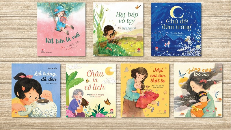 Các tập thơ thiếu nhi được Nhà xuất bản Kim Đồng phát hành dịp Ngày thơ Việt Nam.