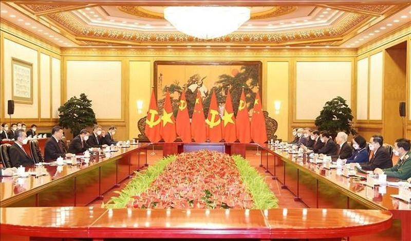 Tổng Bí thư Nguyễn Phú Trọng hội đàm với Tổng Bí thư, Chủ tịch Trung Quốc Tập Cận Bình.