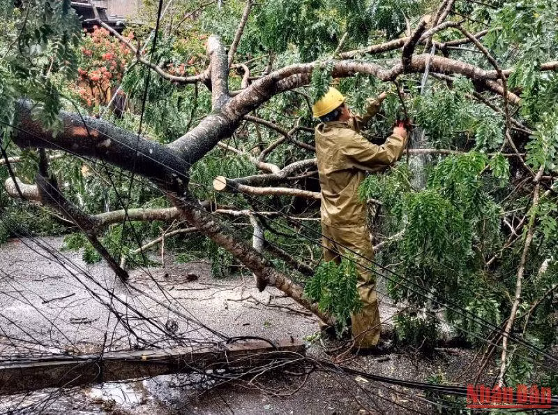 Khắc phục hậu quả mưa bão tại huyện Hương Khê, Hà Tĩnh.