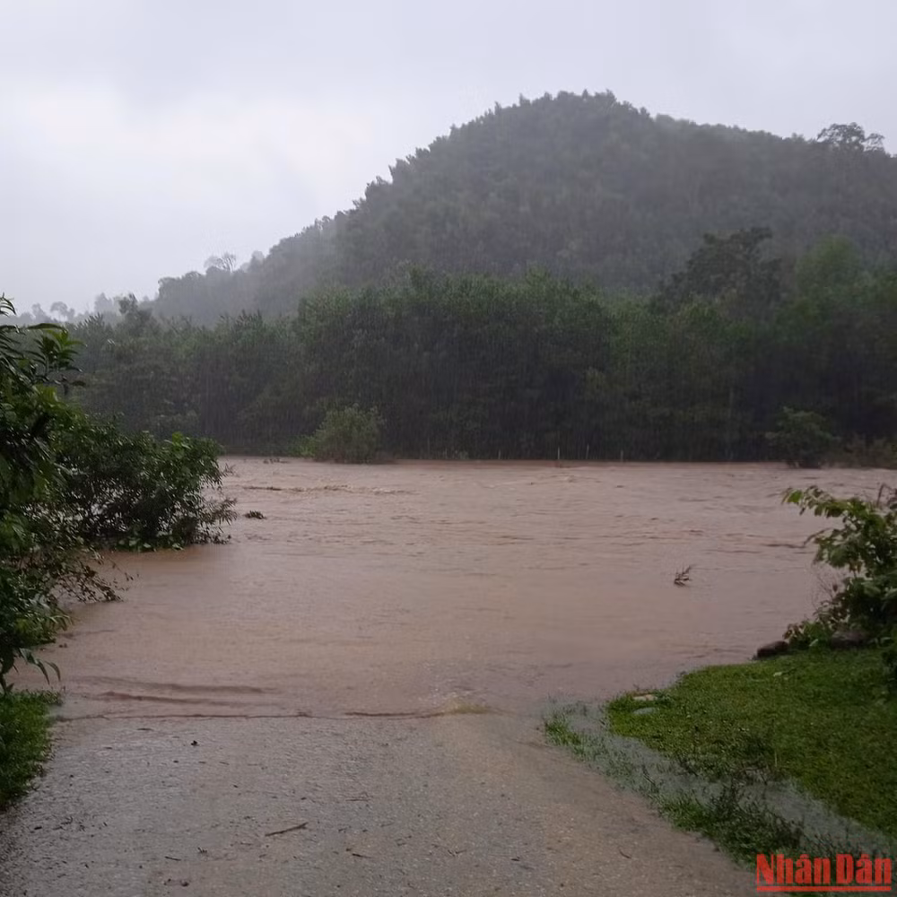 Một điểm ngập tại huyện Hương Khê, Hà Tĩnh.