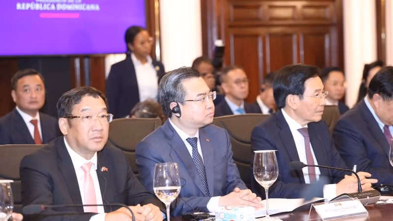 Bộ trưởng Xây dựng Nguyễn Thanh Nghị tại Hội đàm giữa Thủ tướng Phạm Minh Chính và Tổng thống Cộng hòa Dominica.