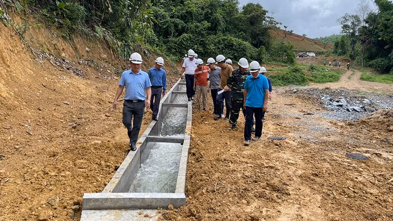 Một số hình ảnh trong quá trình xây dựng dự án. (Ảnh do đơn vị thi công cung cấp)