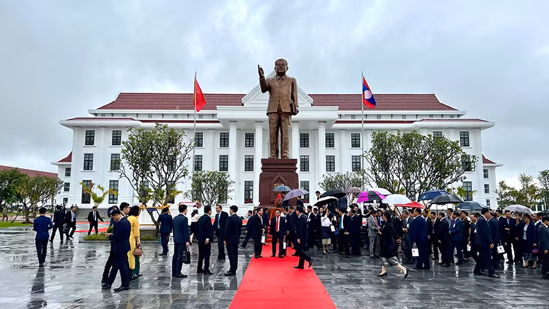 Công trình đáp ứng nhu cầu giảng dạy, học tập của 150 cán bộ, giáo viên và 1.200 học viên mỗi năm. (Ảnh: Trịnh Dũng)