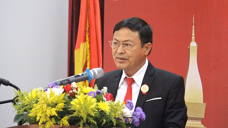 Chủ tịch Tổng hội người Việt Nam tại Lào Phạm Văn Hùng. (Ảnh: Hải Tiến)