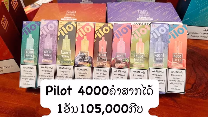 Các sản phẩm thuốc lá điện tử được quảng cáo trên các nền tảng xã hội tại Lào. (Ảnh: Trịnh Dũng)