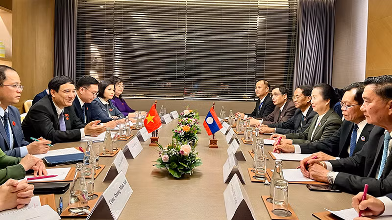 Quang cảnh buổi tiếp. (Ảnh: Trịnh Dũng)