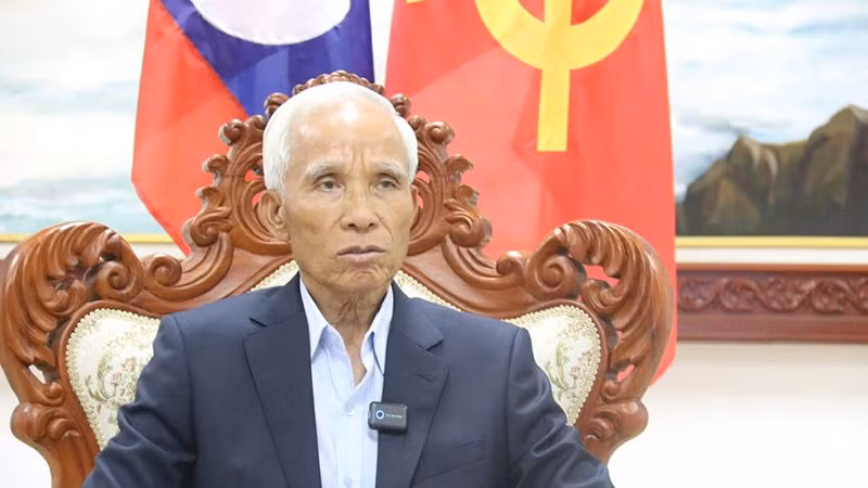 Đồng chí Khamphan Pheuyavong, Bí thư Trung ương, Trưởng Ban Tuyên huấn Trung ương Đảng Nhân dân Cách mạng Lào. Ảnh: Hải Tiến