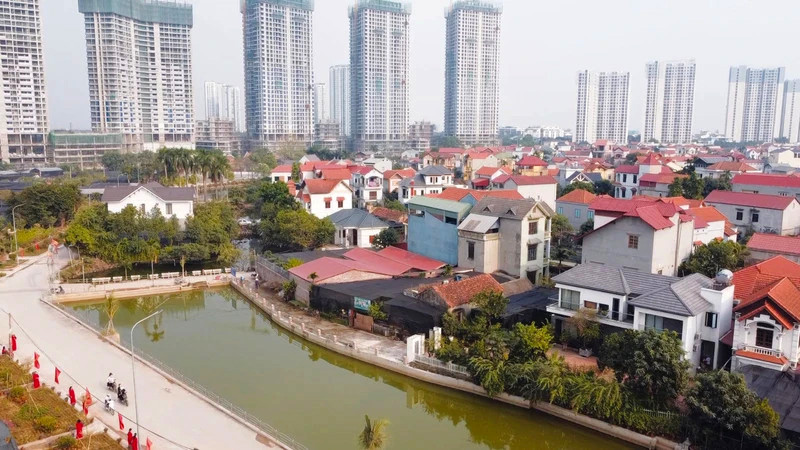 Khu đô thị huyện Văn Giang, tỉnh Hưng Yên. (Ảnh PHẠM HÀ)