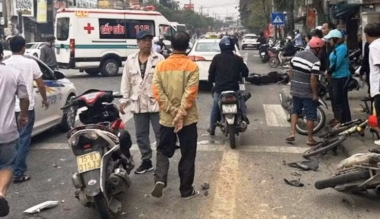 Hiện trường vụ tai nạn. Ảnh: CTV