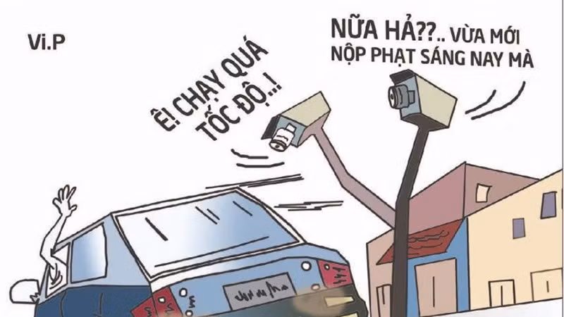 [Góc biếm họa] "Nóng" vì đóng phạt nguội 