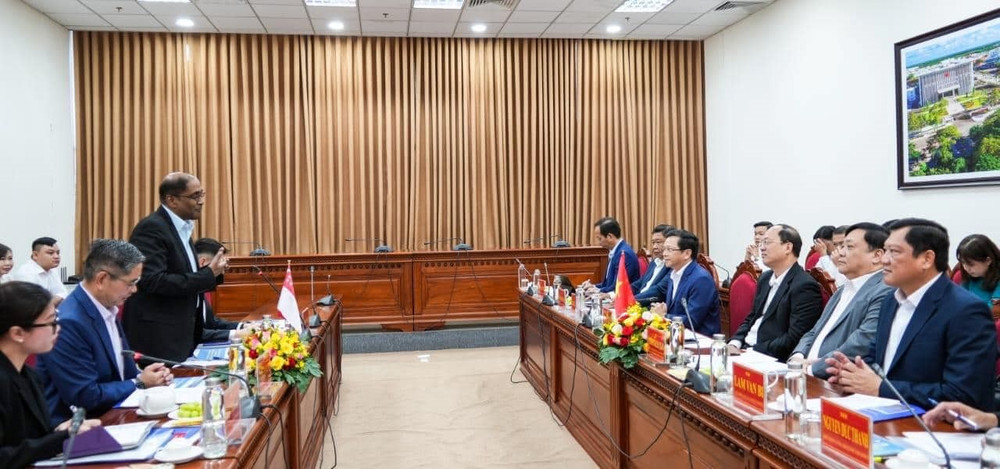 Quang cảnh một buổi làm việc về thúc đẩy hợp tác giữa Singapore và tỉnh Cà Mau, Việt Nam. (Ảnh Đại sứ quán Singapore tại Việt Nam) 