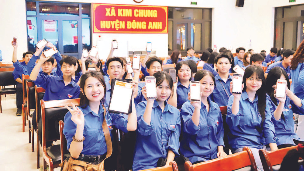 Đoàn Thanh niên xã Kim Chung là lực lượng nòng cốt của các Tổ chuyển đổi số cộng đồng tại địa phương. 