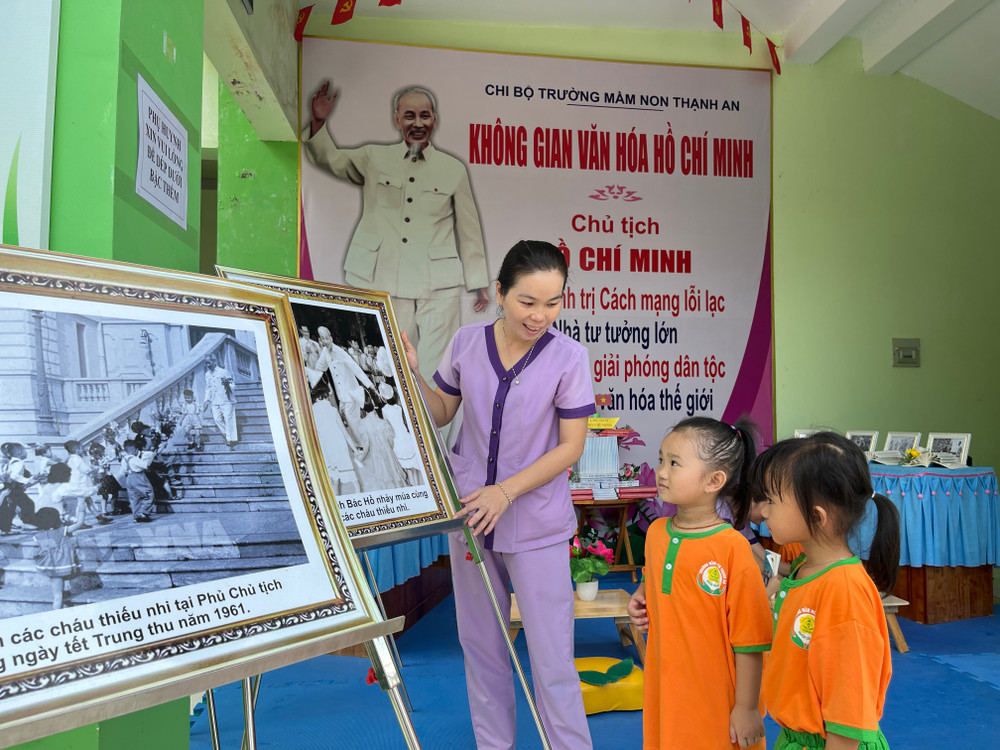 Không gian văn hóa Hồ Chí Minh tại Trường mầm non Thạnh An, xã Thạnh An, huyện Cần Giờ, Thành phố Hồ Chí Minh.
