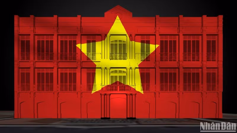 Phim 3D Mapping “Câu chuyện Đà Nẵng - The Story of Da Nang” sẽ được trình chiếu trực tiếp tại bề mặt tòa nhà Bảo tàng Đà Nẵng vào ngày 29/4. (Ảnh: ANH ĐÀO)