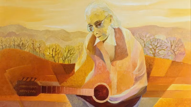 Tác phẩm "Hành khúc ngày và đêm" của tác giả Trần Hữu Cân, sáng tác năm 2024.