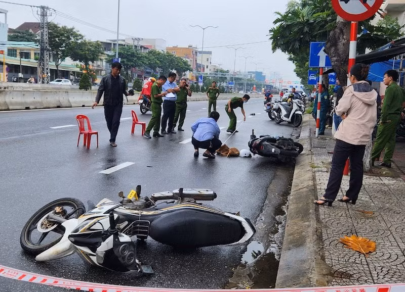 Hiện trường nơi xảy ra vụ cướp.