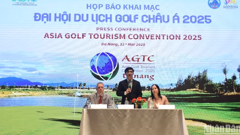 Đà Nẵng họp báo khai mạc Đại hội Du lịch Golf châu Á - AGTC 2025. (Ảnh: ANH ĐÀO)