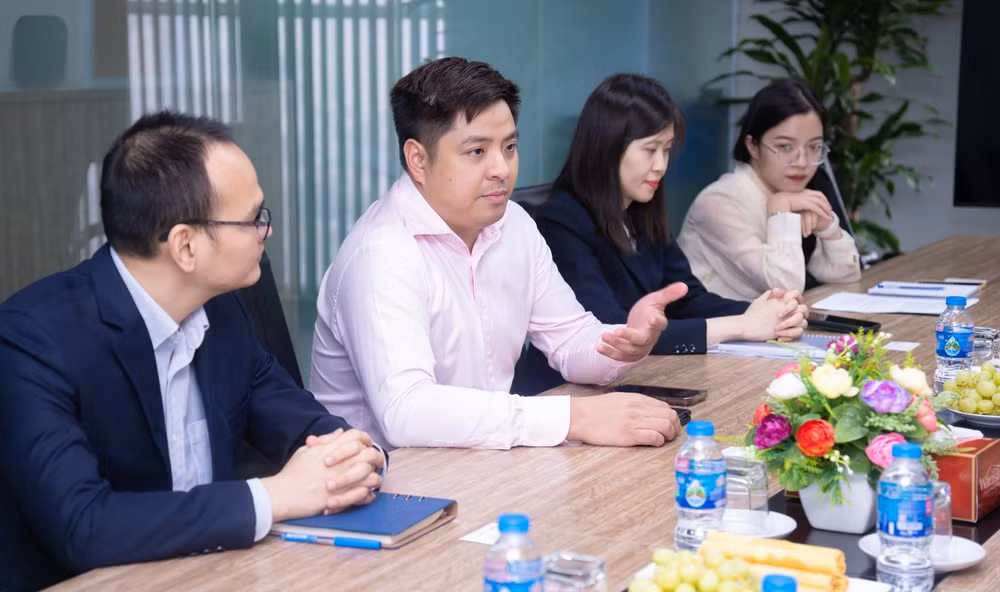 Ông Nguyễn Đức Dũng, Phó Tổng giám đốc Sở Giao dịch Hàng hóa Việt Nam (MXV) phát biểu tại buổi làm việc
