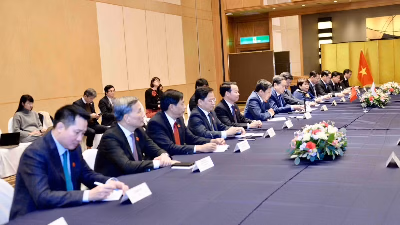 Đại biểu tham dự buổi tiếp. (Ảnh: TTXVN)