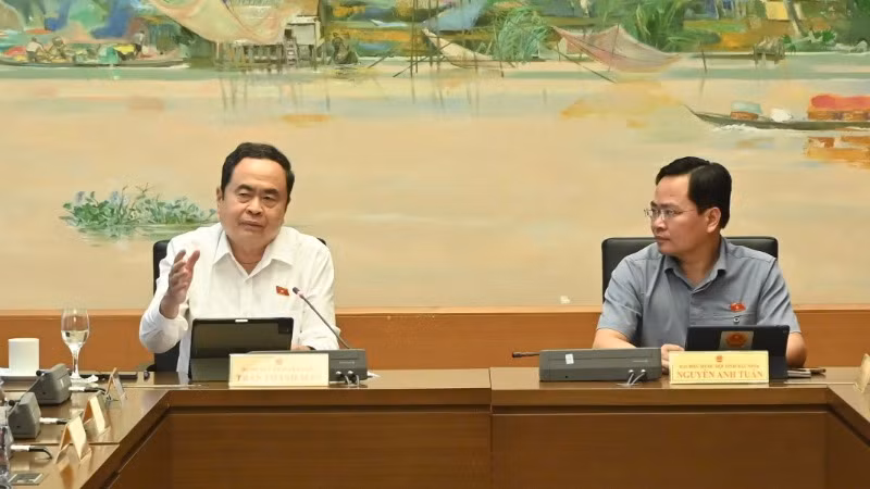 Chủ tịch Quốc hội Trần Thanh Mẫn phát biểu tại phiên họp. (Ảnh: BÙI GIANG)