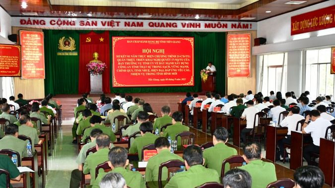 Đại biểu và lực lượng Công an tham dự tại Hội nghị. (Ảnh: Thanh Việt)