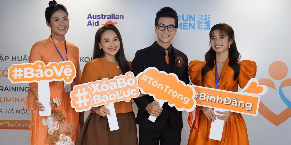 Cùng chung tay lan tỏa thông điệp chấm dứt bạo lực đối với phụ nữ, trẻ em.