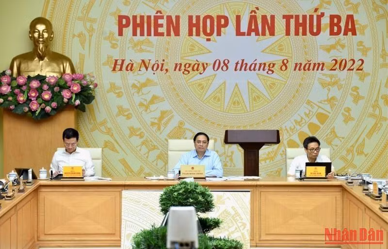 Thủ tướng Phạm Minh Chính chủ trì phiên họp. (Ảnh: Trần Hải)