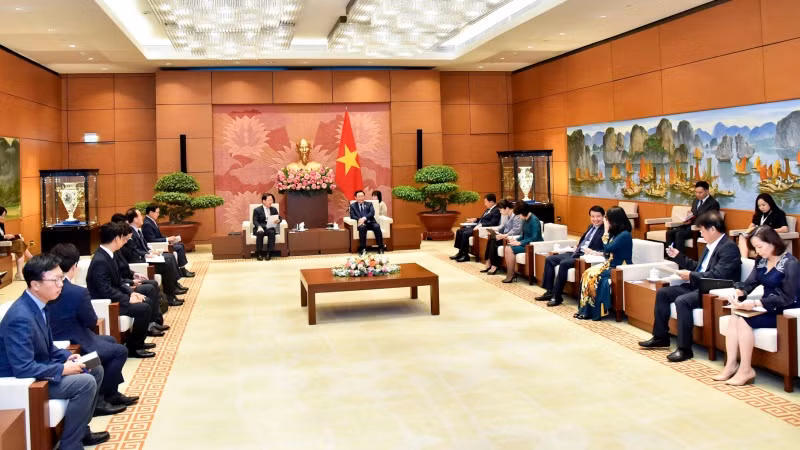 Quang cảnh buổi tiếp tại Nhà Quốc hội.